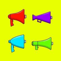 Megaphone cartoon style icon set illustration vector