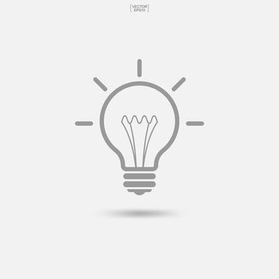 Light bulb icon. Lamp icon. Abstract sign and symbol for thinking concept. Vector.