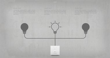 Abstract light bulb symbol and light switch on concrete wall background. Vector. vector