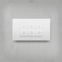 Light switch on concrete wall background. Vector.