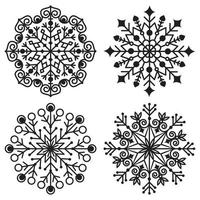 A set of snowflakes vector