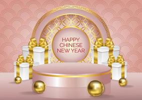 chinese new year product podium vector background