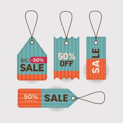 Price Tag discount Set label with various shape - Vector