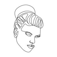 continuous line Salon fashion model vector