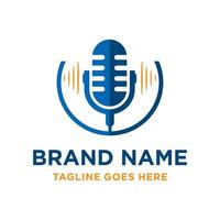 radio microphone logo design vector