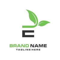 initial logo E natural vector