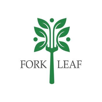 logotipo de la hoja de la horquilla vector
