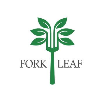 logotipo de la hoja de la horquilla vector