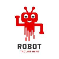 robot logo design vector