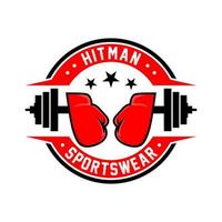boxing emblem logo vector