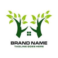 home logo with trees vector