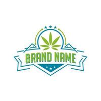 logo emblema de marihuana vector