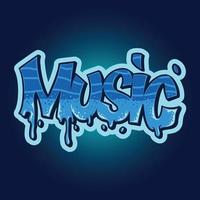 Music Graffiti Character Style Text vector