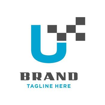 initial logo U technology vector