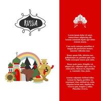 Russia. Sights of Russia and symbols of the country. Vector illustration. A set of elements to create your design