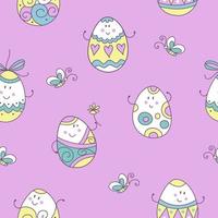 happy Easter. Seamless pattern. Cute vector festive illustration in cartoon style.