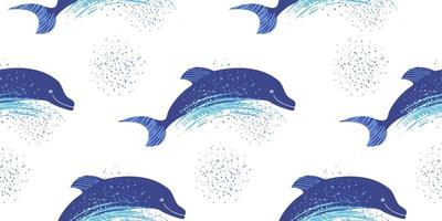 Seamless pattern. Dolphin. Vector illustration.