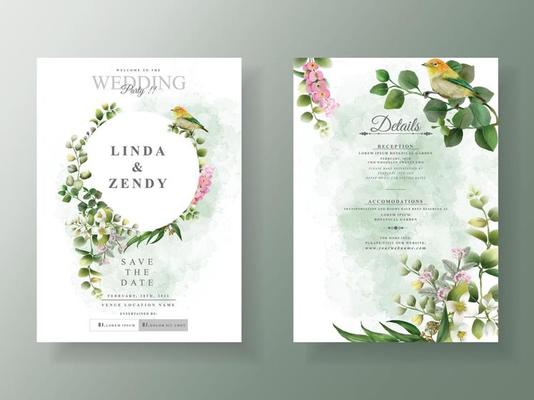 Greenery eucalyptus wedding invitations