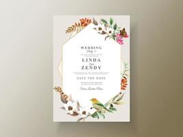 tarjeta de invitación de boda vida en el bosque vector
