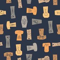 Seamless pattern of wine corks. Vector illustration.