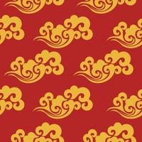 Seamless pattern in Chinese style. Vector colorful illustration. Traditional Chinese pattern with waves.