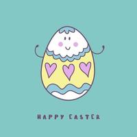 happy Easter. Cute vector festive illustration in cartoon style.