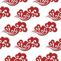 Seamless pattern in Chinese style. Vector colorful illustration. Traditional Chinese pattern with waves.