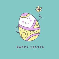 Easter egg in cartoon style. vector