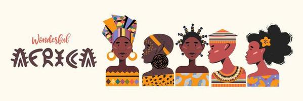 África maravillosa. Ilustración de vector de colores sobre un fondo blanco.