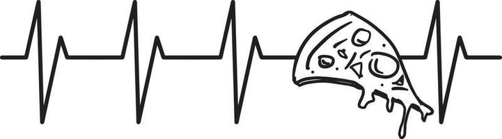 Pizza heartbeat Cardiogram vector