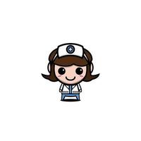 Cute female nurse cartoon character profession vector