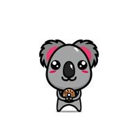 mascota de diseño de personaje de dibujos animados lindo koala vector