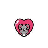 mascota de diseño de personaje de dibujos animados lindo koala vector