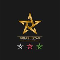 golden star logo, free vector