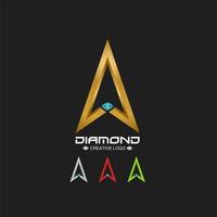 logotipo de diamante y forma de letra a, vector gratuito