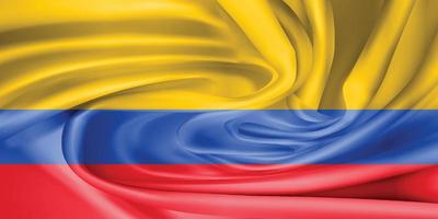 la bandera nacional de colombia. el símbolo del estado en tela de algodón ondulada. ilustración vectorial realista fondo de bandera con textura de tela vector