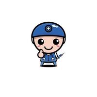 Cute cartoon male nurse character vector