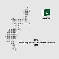 fata área tribal administrada por el gobierno federal provincia de pakistán vector punteado, patrón de puntos cuadrados mapa de pakistán. Fata mapa de píxeles punteados con bandera nacional aislado sobre fondo blanco. ilustración.