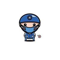 Cute cartoon male nurse character vector