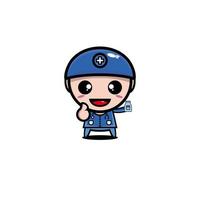 Cute cartoon male nurse character vector