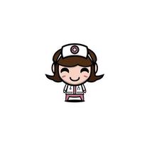 Cute female nurse cartoon character profession vector