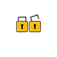 icon Illustration of lock system protection vector