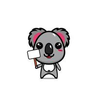 mascota de diseño de personaje de dibujos animados lindo koala vector