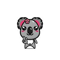 mascota de diseño de personaje de dibujos animados lindo koala vector