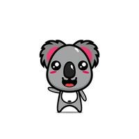 mascota de diseño de personaje de dibujos animados lindo koala vector