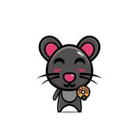 Mouse cute cartoon character design mascot vector