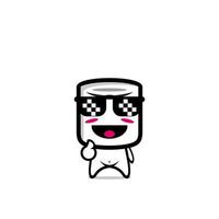 Design mascot cute marshmallow character graphic vector