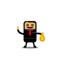Illustration cute businessman character concept vector