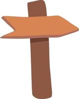 Wood sign with texture vector illustration. Wooden signpost with arrow. Template for text, message. Direction pointer.