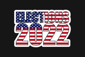 american elections 2022 vote vector illustration. collection of badge patch stickers with democratic civil society slogans, stars and stripes flag elements. design for advertising printing